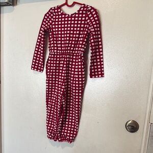 Red and White Checkered Jumpsuit